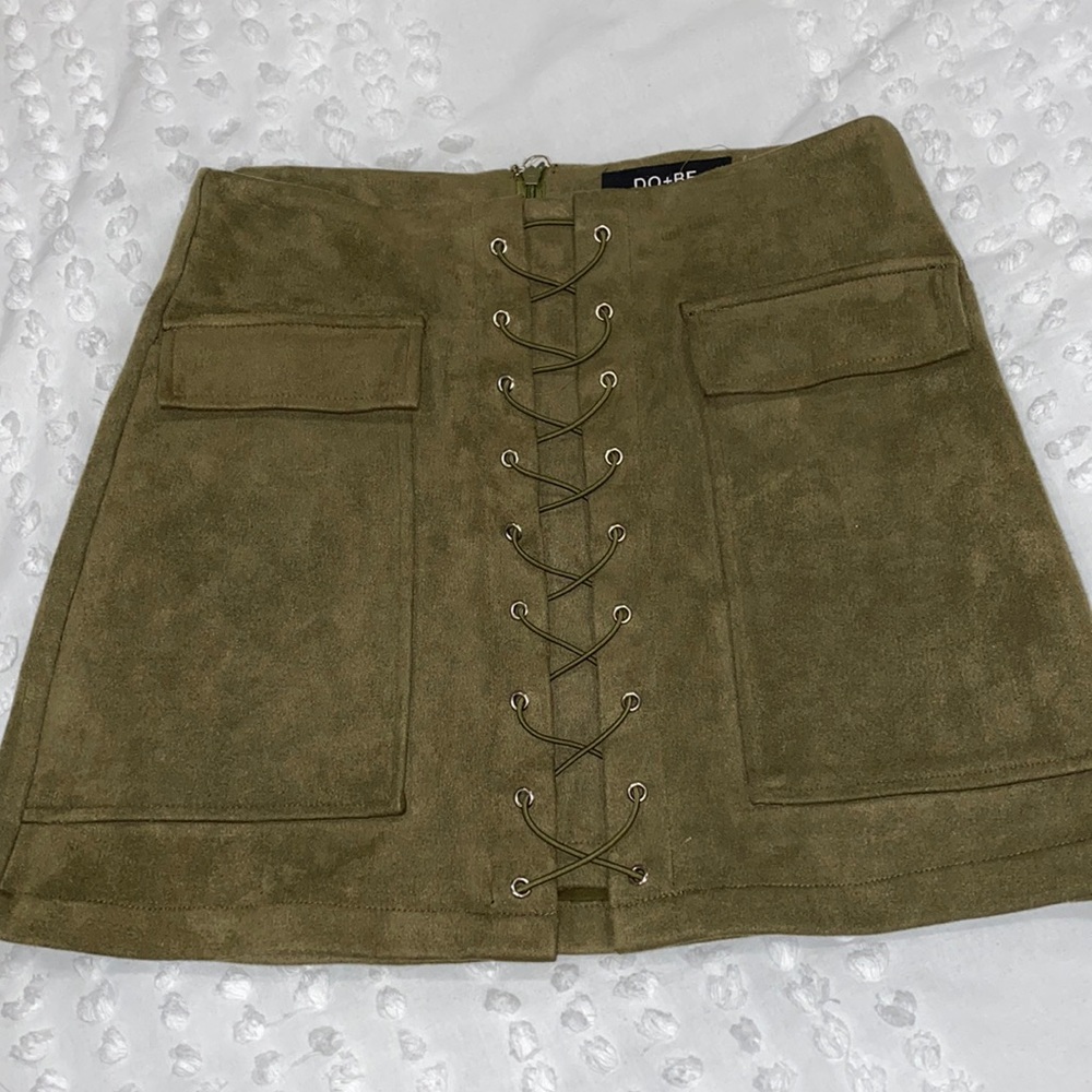 Green Suede skirt